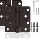 2 Pieces Self Closing Door Hinge 4 inch Oil Rubbed Bronze Auto Close Hinges Adjustable 4 x 4 Inch Spring Hinges Door Closer Hinge 1/4" Radius Corner Commercial Auto Self-Closing Hinge
