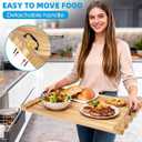 Wooden Stove top Cover,Suitable for Gas stoves with 4 and 5 Burners,Food Tray, Kitchen Stove Tray.Stylish Pine Panel Stove top Cover 22 * 29.46inch