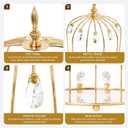 Set of 3 Metal Birdcage Cake Stand Set with Crystal Accents, Elegant Cupcake Holder Display for Wedding, Birthday, Baby Shower, Party Dessert Table Decorations (Gold, Set of 3)