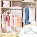 Threan 2 Pcs 16 Inch Pearl Clothes Beaded Clothing Hanger with Ribbon Bowknot Metal Elegant Clothes Standard Hanger for Women Bride Wedding Dress Coat Shirt (White)