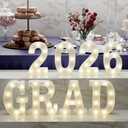 Graduation Decorations 2026 Deals-8 LED Long Marquee Light Up Letters 'Grad 2026' - Graduation Party Decor for Kindergarten Preschool High School College Graduation