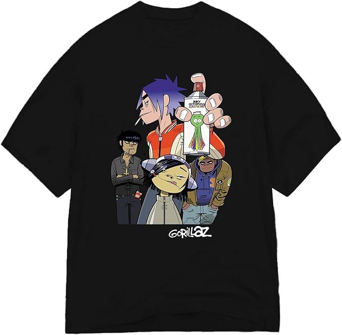 Gorillaz Unisex-Adult Cig Inky Octopus T-Shirt, L, Black