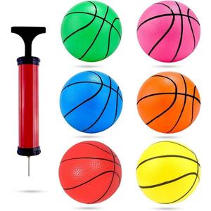 Shindel 6Pcs Mini Basketball, 4.7 inches Small Basketball with Pump for Kids and Adults, Party Favors