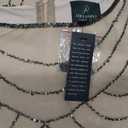 Adrianna Papell Womens Short Sleeve Blouson Beaded Gown (Size 0, Taupe/Pink)