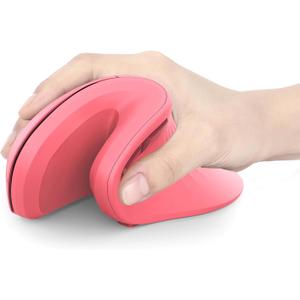 seenda Ergonomic Mouse with Jiggler - Wireless Dual Mode Vertical Mouse (Bluetooth or USB), Reduces Wrist Strain, Ergo Computer Mouse for PC, Laptop, Mac, Windows -Rose Pink