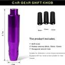 Automatic Shift Knob with Push Button, 5.7" Weighted Shifter Lever Handle Car Gear Head with Adapters, Aluminum Alloy Gear Shifting Lever for Most Auto Transmission Vehicle (Purple)