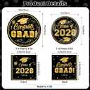 Litmitfu 150 Pcs Graduation Plates and Napkins 2026 - Black Gold Congrats Grad Class of 2026 Paper Dessert Dinner Plates Napkins Set for Graduation Party Decorations Supplies Table Decor, Serves 50