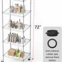 Garage Shelving with Wheels, 5 Tier Shelving Unit and Adjustable Feet, 865 lb High Capacity Rolling Storage Shelf for Kitchen, Office, Dining Room, Garage(23.6"x 17.7"x 72"), Chrome