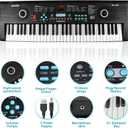 61 keys keyboard piano, Electronic Digital Piano with Built-In Speaker Microphone, Portable Keyboard Gift Teaching for Beginners, electric piano for kids