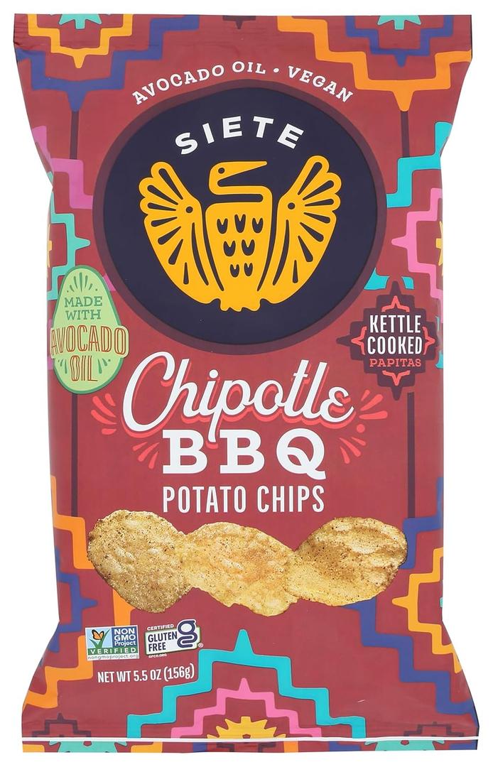 Siete Family Foods Chipotle BBQ Potato Chips, 5.5 oz Bag (5.5 Ounce (Pack of 1)) BBD 04/20/26