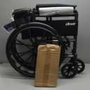 Drive Medical Silver Sport 1 Folding Transport Wheelchair - Lightweight Mobility Support - Full Armrests - Removable Swing-Away Footrests - Durable Steel Construction - Compact Folding Frame - Black