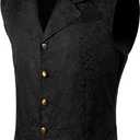 Spooktacular Creations Halloween Victorian Steampunk Gothic Suit Vest for Men, Classic Black Waistcoat Sleeveless for Cosplay (Black, XXL)