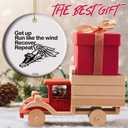 Get up Run Like The Wind - Running Christmas Ornament, XC Running Gift, Cross Country Gift, Gifts for Runner Marathoner (C7)