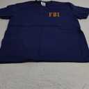 FBI Agent Funny Halloween Costume Front Back Tee Shirt (Small, Navy Blue)