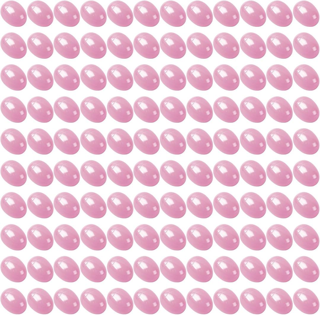 Easter Eggs 2.4 - Pink Fillable Easter Eggs - 120 Pcs Easter Basket Stuffers - Pink Eggs Bowl and Vase Filler Faux for DIY Spring and Easter Decorations (Pink)