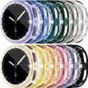 RICHONE [12Pack] Bling Case Compatible with Samsung Galaxy Watch 8 (2025) 40mm Screen Protector, HD Full Protection Flexible TPU Watch Bumper Cover Accessories for Samsung Watch 8 40mm