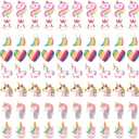 SUNNYCLUE 80Pcs 8 Styles Unicorn Rainbow Theme Resin Heart Flatback Cabochons Glitter Sequin Beads for Jewelry Making Craft Supplies DIY Phone Case Decor Embellishments Hair Costume Accessories
