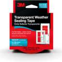 3M Transparent Weather Sealing Tape, 1.5 in x 30 ft, Crystal Clear Removable Insulation Tape for Interior Windows & Doors, Draft Stopper, Moisture-Resistant, Energy Saving, Made in USA, 1 Roll