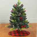 Sattiyrch Small Christmas Tree Skirt 18in, Red Black Buffalo Check Christmas Tree Skirt for Holiday Christmas Decorations (Red Black Buffalo Check, 18in)