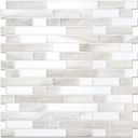 STICKGOO Thicker Design Peel and Stick Tile Backsplash, 1212Stick on Backsplash for Kitchen, Self Adhesive Tile for Kitchen Backsplash and Bathroom(1 Sheet) (Beige & White)