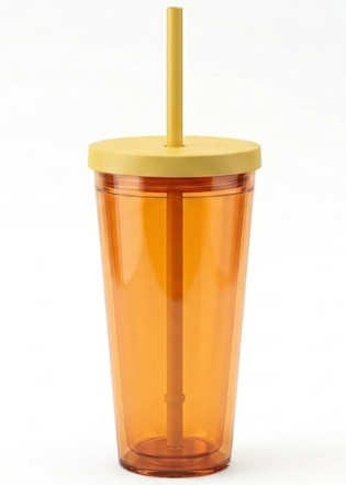 Tumbler Glass Orange 24Oz