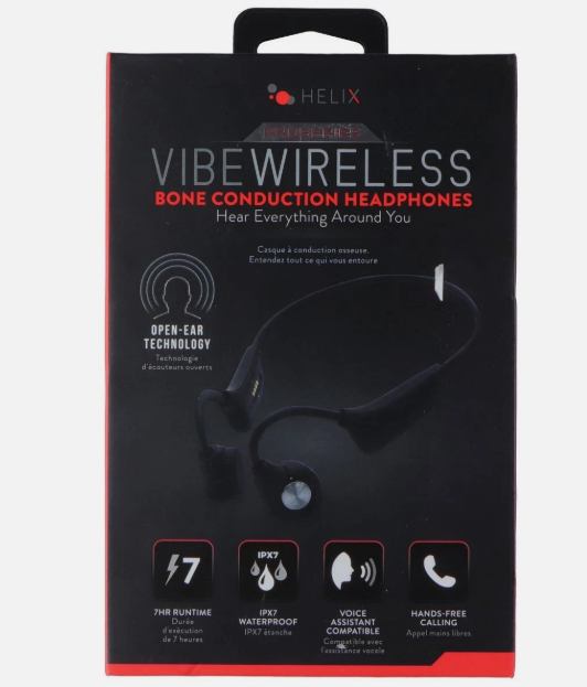 Helix ProSeries Vibe Wireless Bone Conduction Bluetooth Headphones - Black
