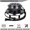 Autoround 513272 [2-Pack] Front Wheel Hub and Bearing Assembly Compatible with 2007-2010 Jeep Wrangler, Both Driver Passenger Side, 5-Lug w/ABS