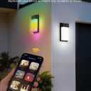OIYN Smart Outdoor Wall Light, RGBWW LED Porch Light with 30 Scene Modes, 1500LM, IP65 Waterproof, DIY Color-Changing Wall Lamp for Garden, Patio, Christmas and Holiday Decorations 1 Pack