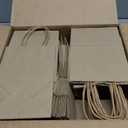 GSSUSA 100 Pack Paper Gift Bags 5.25x3.75x8 Inch Small Brown Paper Bags with Handles Bulk, Brown Kraft Bag for Small Business, Sturdy Grocery Retail Shopping Birthday Party Favor Craft Bag Made in USA