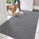 LUMI Ultra Thin Door Mat for Entryway,32"x47" Low Profile Non Slip Rubber Backing Indoor Doormat, Easy Clean Welcome Entrance Mat for Inside House, Patio,Dark Grey