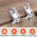 Fengone 1/4" x 20 Beam Clamp for Threaded Wire Ring, Zinc Plated Steel Beam Clamp with Harden Point Screws for 1/2 inch Flanges 25 Pack