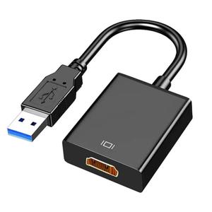 USB to HDMI Adapter, USB 3.0 to HDMI 1080P Video Audio Converter Connect PC, Laptop to Monitor/HDTV/Projector, Support Windows Systems
