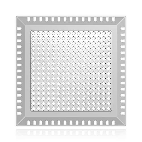 Aluvor Drain Hair Catcher, Shower Drain Cover Hair Catcher Shower Drain Strainer for Bathroom Floor, Square Shower Hair Drain Catcher to Keep Away from Clogged Drain-No Rust,  4 inch