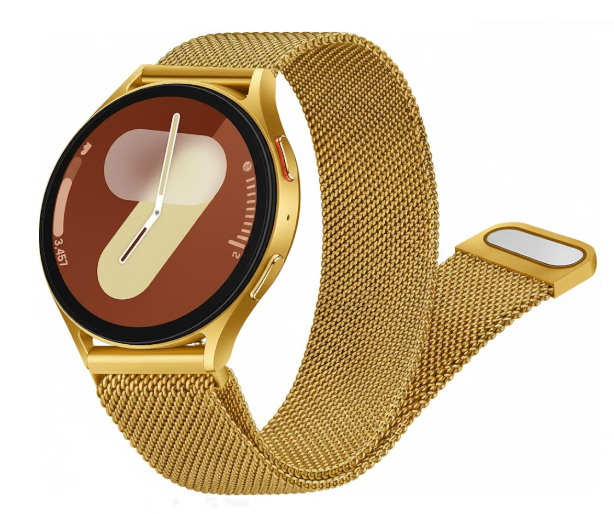 Meliya Metal Band for Samsung Galaxy Watch 7 Band 40mm 44mm, Galaxy Watch FE Bands 40mm, 20mm Stainless Steel Replacement Strap for Galaxy Watch 7 Band Women Men (GOLD)