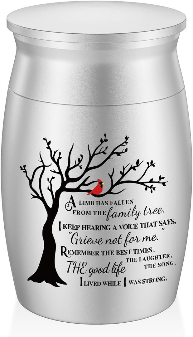 SOITIS Urns for Human Ashes 2.76 Inches Aluminum Small Urns for Human Ashes Keepsake, Mini Urn for Human Ashes Memorial Cremation Urns for Human Ashes-Tree of Life Funeral Keepsake Urn