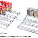 MEIQIHOME 4 Tier Expandable Spice Rack Organizer (11.4 to 22.8 Inch) Step Shelf Spice Storage Holder, for Kitchen Cabinet Countertop Cupboard Pantry, Metal, Chrome