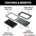 Lippert Components 806621 Thin Shade Complete Window Kit for RV Entry Doors, Black