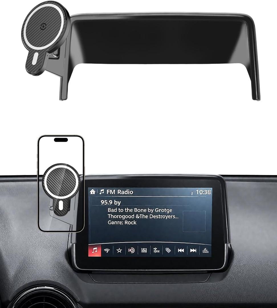 PZK Car Phone Mount for Mazda CX-3 2016-2021 /Mazda 3 2014-2016 /MX-5 Miata 2016-2023 Accessories 7-Inch Screen Magnetic 15W Fast Wireless Charger Phone Cradles Car Phone Holder Not Affect Vent