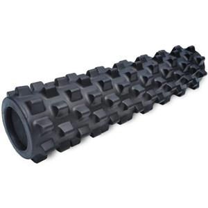 RumbleRoller - Extra Firm Textured Muscle Foam Roller Manipulates Soft Tissue Like A Massage Therapist (Black, Mid Size) (22")
