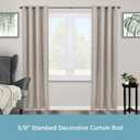 Kenney KN71713 Beckett Soft Square End Standard Decorative Window Curtain Rod, 48-86" Adjustable Length, Weathered Brown Finish, 5/8" Diameter Steel Tube, 1-Pack