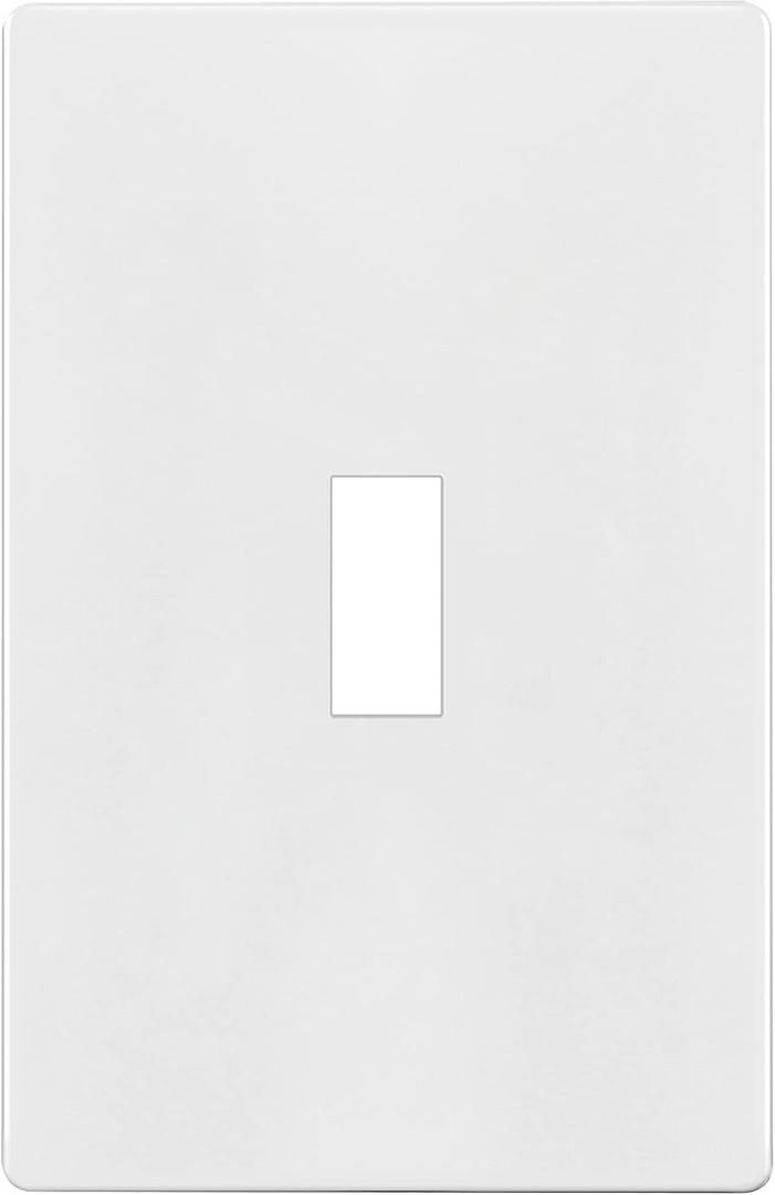 ENERLITES Screwless Toggle Switch Wall Plate, Child Safe Light Switch Cover, Standard Size 1-Gang 4.68" x 2.93", Unbreakable Polycarbonate Thermoplastic, UL Listed, SI8811-W, Glossy, White