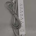 Extension Cord 10 ft - Long Power Strip Surge Protector, 6 AC Outlet 4 USB (2 USB C), Flat Plug, Wall Mount, Multi Plug Outlet Extender Desk Charging Station for Home Office Dorm Room Essentials