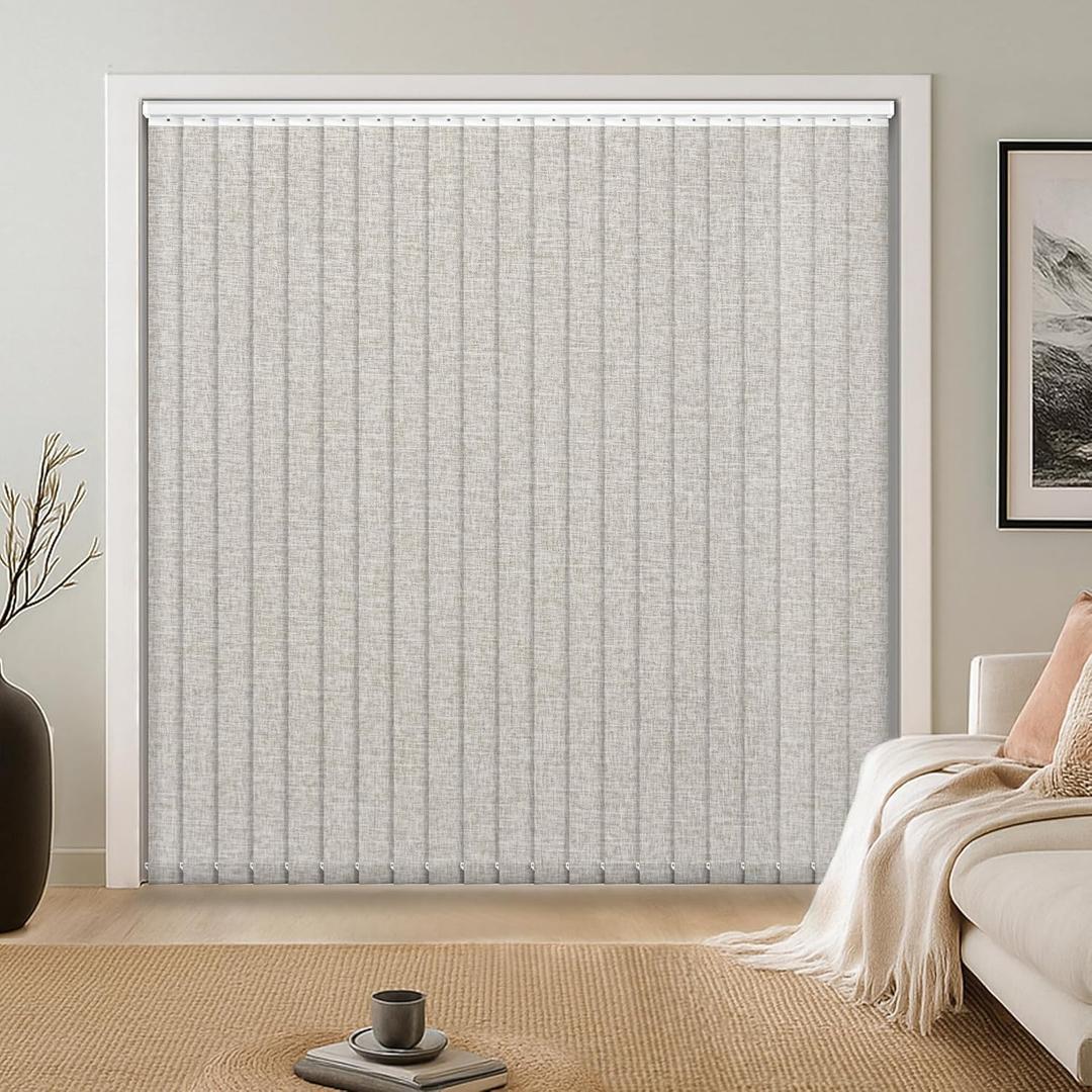 LazBlinds Room Darkening Vertical Blinds Replacement Slats  Polyester Fabric for Sliding Glass Door, Patio & Windows, 82.5"x3.5", 34 Pack, Natural