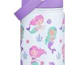 Mermaid Kids Water Bottle With Straw Lid 12oz Insulated Stainless Steel, Travel Tumbler, Gifts For Girls, Birthday, Christmas, Back To School