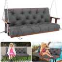 Patio Swing Cushions for Outdoor Furniture Thick 5in Porch Swing Cushions Waterproof 3 Seater 60 inch Outdoor Swing Cushions with Back (Dark Gray-60x40 inch)