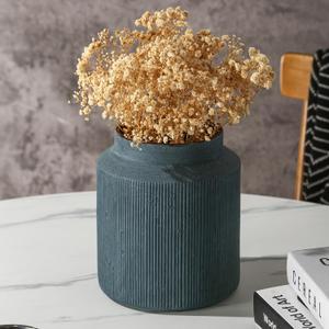 Farmhouse Vase for Home Decor, Vintage Rustic Terracotta Flower Vase Suitable for Home Decor, Living Room, Shelf, Dining Table. 7IN. Blue (6.1 x 7 inches, Retro-6)