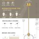 AUTELO 2 Pack Gold Pendant Lights, Glass Pendant Lights Kitchen Island with Clear Drum Glass, Industrial Pendant Ceiling Lights with Adjustable Rods for Kitchen Dining Room Bar, H9385 BG-R-2PK