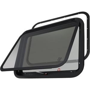 RV Exit Window Replacement, 36" W x 22" H Camper RV Emergency Window for Cargo Trailer Camper Van Truck with Net Screen & Trim Ring for 1" or 1-1/2" Wall Thickness, DOT Approved