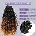 Pre twisted GoGo Curl Crohet Hair for Women 7 Packs Pre Looped Curly Crochet Hair 18 Inch Ocean Wave Braiding Hair Ombre Brown Braiding Hair 1B/30/27