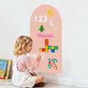 Magnetic Arch Wall Decal: Small 15.7" x 31.5" Vinyl Peel and Stick Chalkboard for Kids Playroom Classroom Home Use - Montessori Drawing Board for 1-3 Toddlers & 4-8 Children (Camel Pink)
